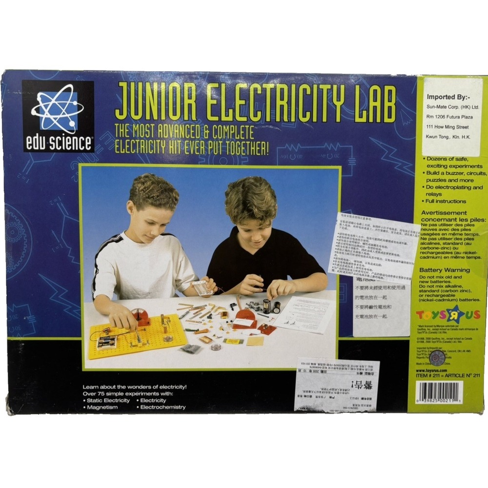 Junior Electricity Lab STEM Over 75 Simple Experiments Ages 10+ Educational& Fun